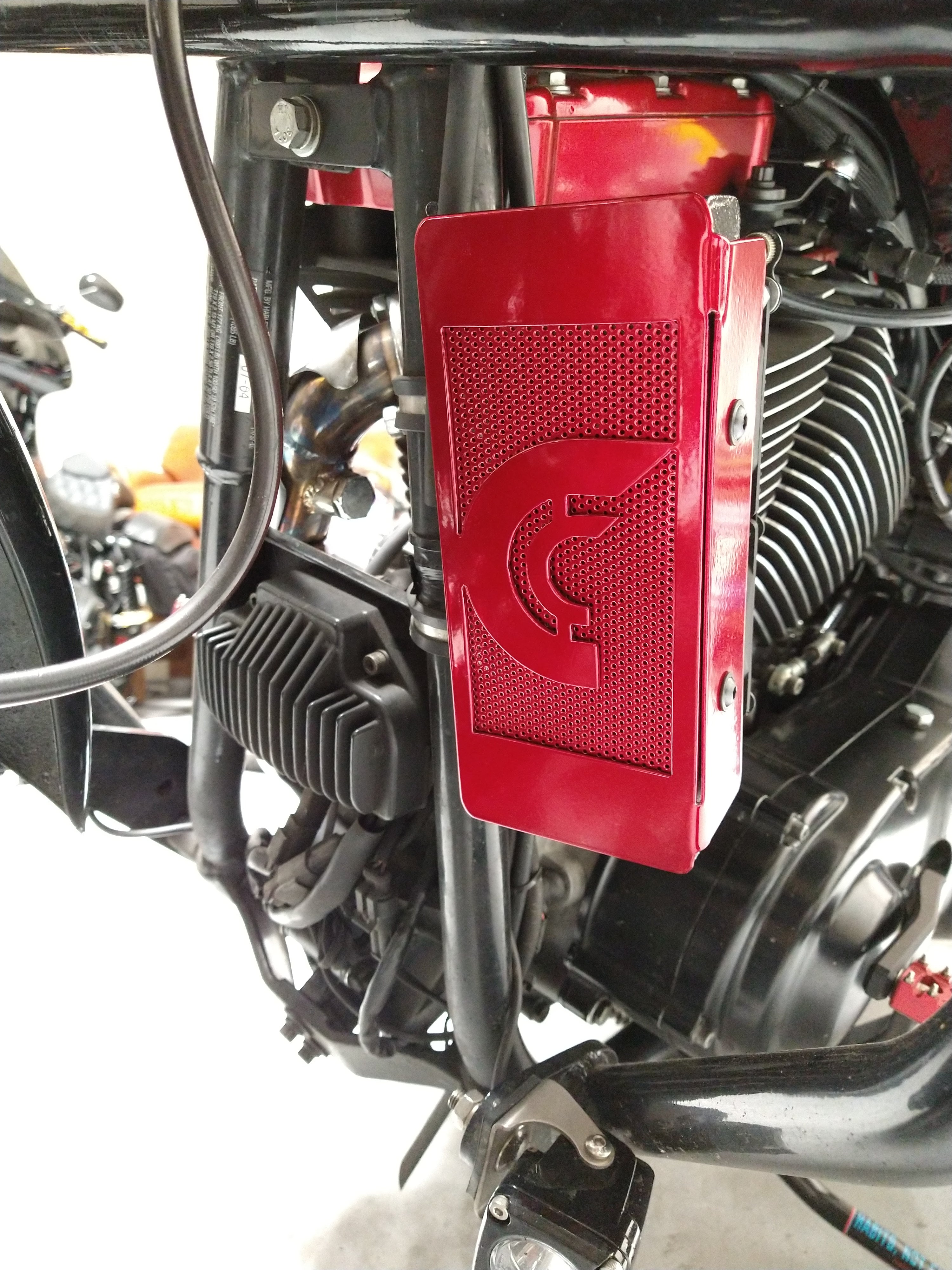 Black ABS Oil Cooler Cover For Harley Touring 2017-2022 – Fits Road King, Street Glide, Electra