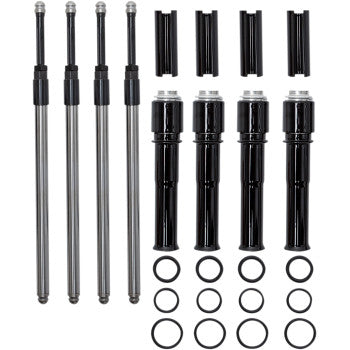 S&amp;S Cycle Quickee Pushrod Kit with Gloss Black Covers - M8