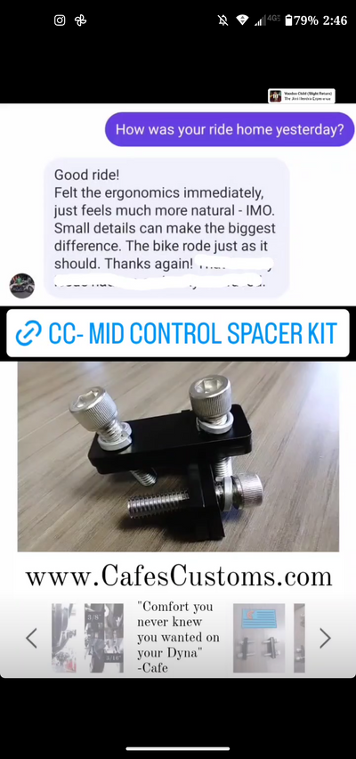 Cafes Customs Dyna Mid Control Spacer Kit